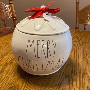 Rae Dunn Christmas Ornament Cookie Canister